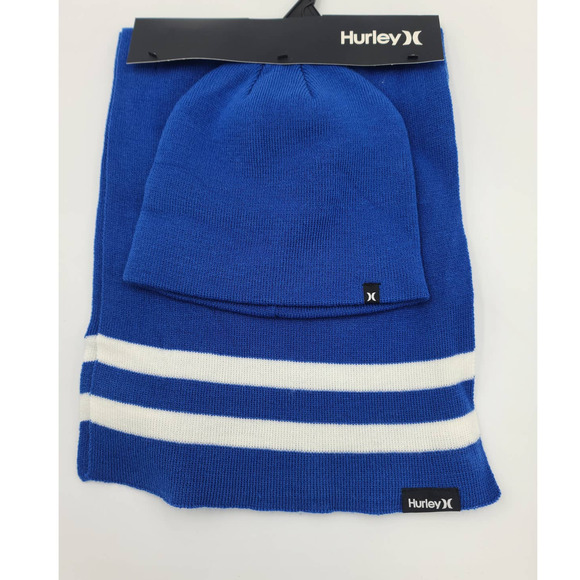 Hurley New York Beanie Winter Hat and Scarf Set Lot of 2 - Picture 2 of 4
